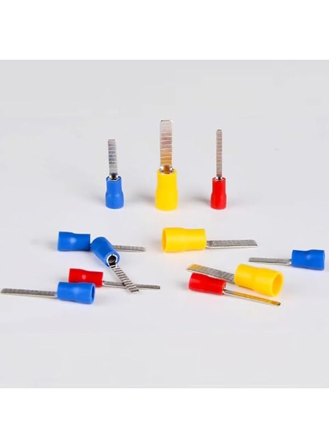 موصلات طرفية ذات شفرة معزولة من PVC الأزرق AWG22 10 إبرة مسطحة كماشة نحاس نقي 100 قطعة - Image 5